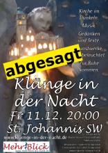 Klänge in der Nacht abgesagt